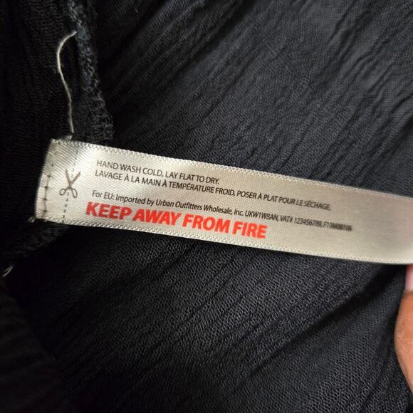 FP One Black Adella Maxi Slip Dress S Whimsigoth Boho Gauzy Lace Strappy Flowy - Picture 9 of 11